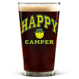 Clear Happy Camper U Pint Glass - Color Printed 