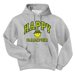 Sports Grey Happy Camper U Hooded Sweatshirts 