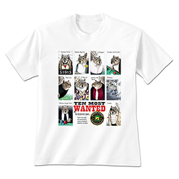 White Most Wanted Squirrel T-Shirts 