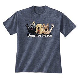 Heather Navy Dogs for Peace T-Shirts 