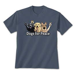 Steel Blue Dogs for Peace T-Shirts 