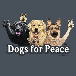 Heather Navy Dogs for Peace T-Shirt 