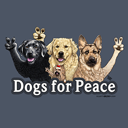 Steel Blue Dogs for Peace T-Shirt 