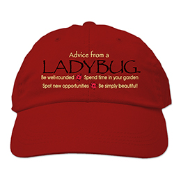 Red Advice From A Ladybug Embroidered Hats 