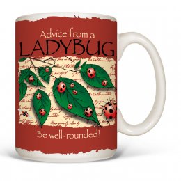 White Advice Ladybug Coffee Mugs 