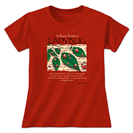 Red Advice Ladybug Ladies T-Shirts 