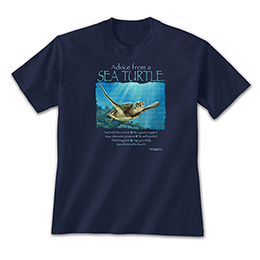Navy Blue Advice Sea Turtle T-Shirts 