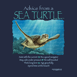 Navy Blue Advice Sea Turtle T-Shirt 