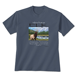 Steel Blue Advice from an Elk T-Shirts 
