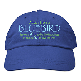 Royal Blue Advice From A Bluebird Embroidered Hats 