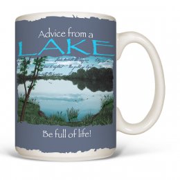 White Advice Lake Mugs 