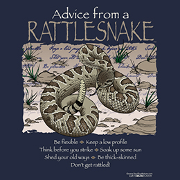 Navy Blue Advice Rattlesnake T-Shirt 