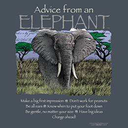 Heather Navy Advice Elephant T-Shirt 