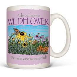 White Advice Wildflower Coffee Mugs 