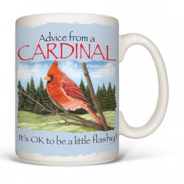 White Advice Cardinal Coffee Mugs 