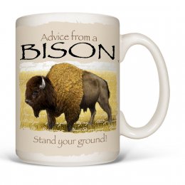 White Advice Bison Coffee Mugs 