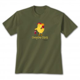 Military Green Camping Chick T-Shirts 
