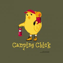 Military Green Camping Chick T-Shirt 