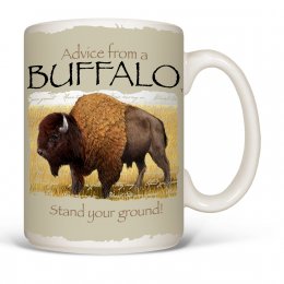 White Advice Buffalo Coffee Mugs 