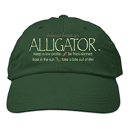 Dark Green Advice Alligator Embroidered Hats 