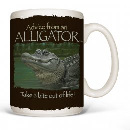 White Advice Alligator Coffee Mugs 