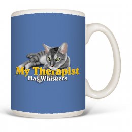 White Cat Therapist Coffee Mugs 