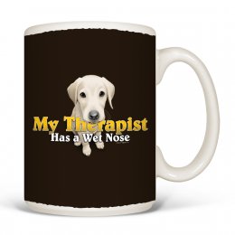 White Dog Therapist Mugs 