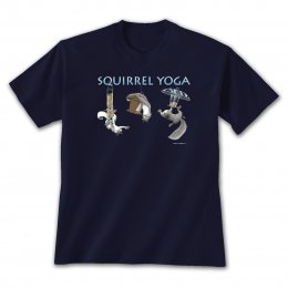 Navy Blue Squirrel Yoga T-Shirts 