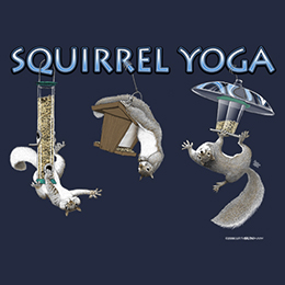 Navy Blue Squirrel Yoga T-Shirt 