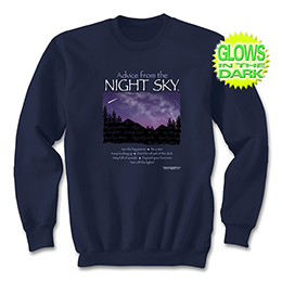 Navy Blue Advice From The Night Sky Sweatshirts 
