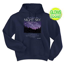 Navy Blue Advice From The Night Sky Hooded Sweatshirts 