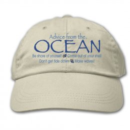 Stone Advice from the Ocean Embroidered Hats 