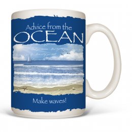 White Advice from the Ocean Mugs 