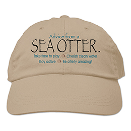 Khaki Advice from a Sea Otter Embroidered Hats 