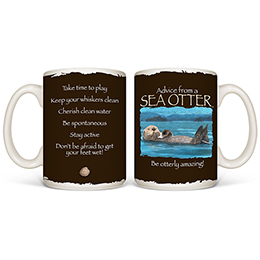 White Advice Sea Otter Mugs 