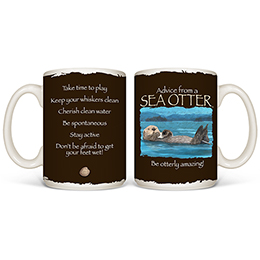 White Advice Sea Otter Coffee Mugs 