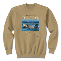 Khaki Brown Advice from a Sea Otter Sweatshirts 