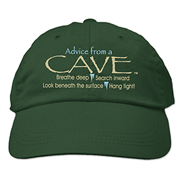 Dark Green Advice from a Cave Embroidered Hats 