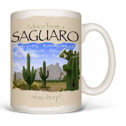 White Advice Saguaro Coffee Mugs 