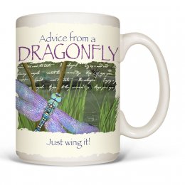 White Advice Dragonfly Mugs 