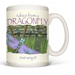 White Advice Dragonfly Coffee Mugs 