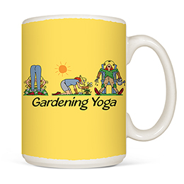 White Gardening Yoga Mugs 