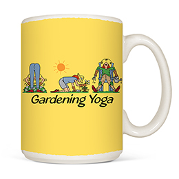 White Gardening Yoga Coffee Mugs 