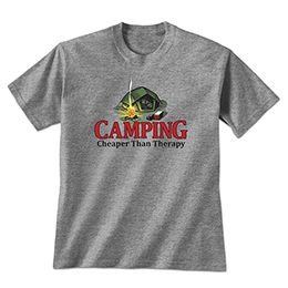 Graphite Heather Camping Therapy T-Shirts 
