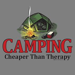 Graphite Heather Camping Therapy T-Shirt 