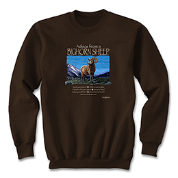 Dark Chocolate Advice Bighorn Sheep Sweatshirts 