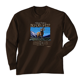 Dark Chocolate Advice Bighorn Sheep Long Sleeve Tees 