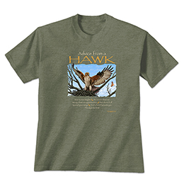 Heather Military Green Advice from a Hawk T-Shirts 
