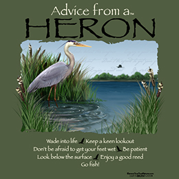 Military Green Advice Heron T-Shirt 