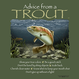 Military Green Advice from a Trout T-Shirt 